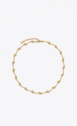 YSL Multiple Drop Scurte Necklace In Metal Aurii | Romania_YSL10116