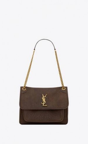 YSL Niki Medium In Lambskin Ciocolata | Romania_YSL20567