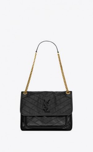 YSL Niki Medium In Vintage Piele Negrii | Romania_YSL91240