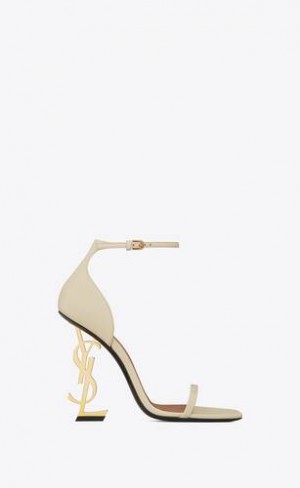 YSL Opyum Sandals In Smooth Piele Bej | Romania_YSL57057