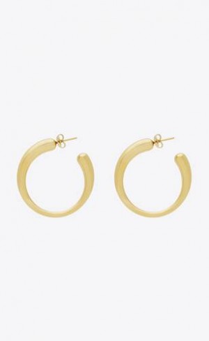 YSL Organic Hoop Earrings In Metal Aurii | Romania_YSL73816