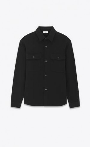 YSL Oversize Bumbac Piqué Negrii | Romania_YSL78648