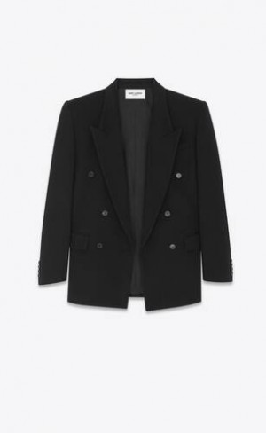 YSL Oversized Lână Cashmere Negrii | Romania_YSL62913