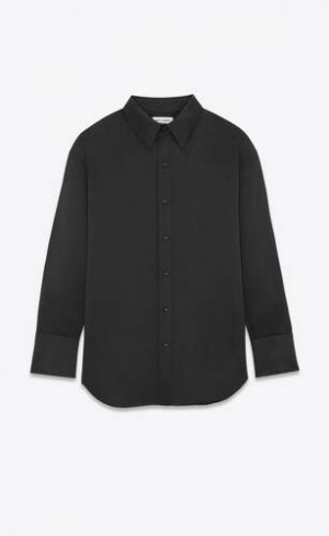 YSL Oversized Silk Duchess Satin Negrii | Romania_YSL10752