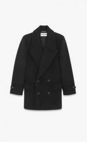 YSL Peacoat Lână Negrii | Romania_YSL90302