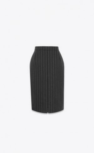 YSL Pencil In Dungi Flannel Gri Inchis | Romania_YSL85767