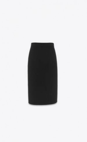 YSL Pencil Skirt In Lână Negrii | Romania_YSL94476