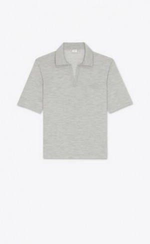YSL Polo Shirt In Lână Gri | Romania_YSL77680
