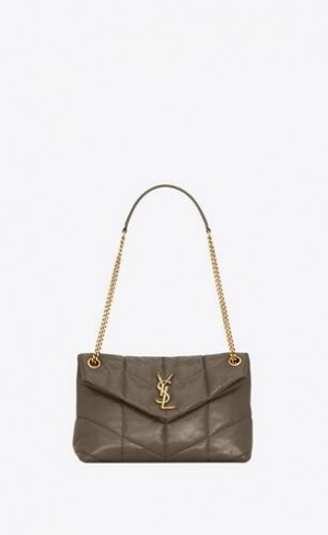 YSL Puffer Small In Matlasat Crinkled Piele Gri | Romania_YSL79154