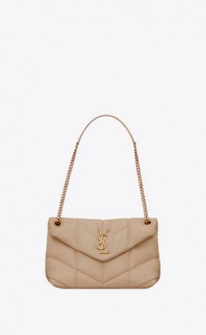 YSL Puffer Small In Nappa Piele Bej Inchis | Romania_YSL55043