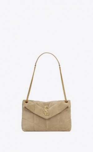 YSL Puffer Small In Piele Intoarsa Aurii | Romania_YSL61881