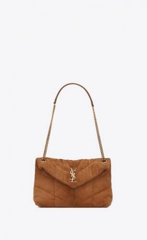 YSL Puffer Small In Piele Intoarsa Maro | Romania_YSL77351