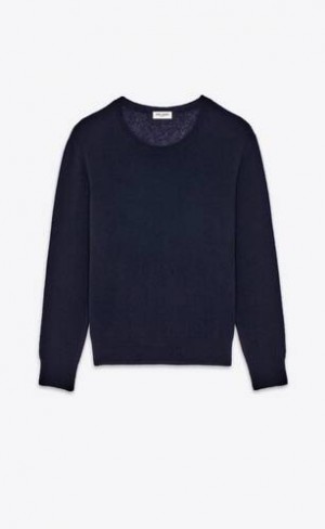 YSL Pulovere In Cashmere And Silk Albastri | Romania_YSL43025