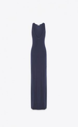 YSL Racerback Shiny Jersey Albastri | Romania_YSL36598