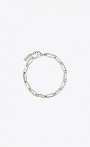 YSL Rectangular Chain Bracelet In Metal Argintii | Romania_YSL48324