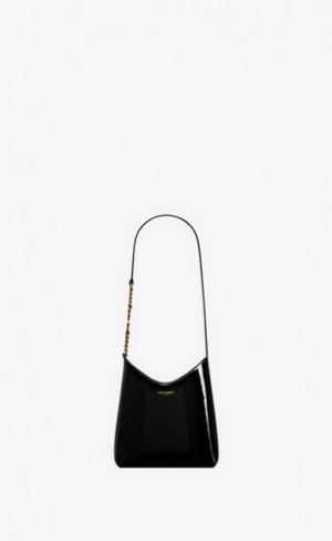 YSL Rendez-vous Mini Hobo Bag In Lacuita Piele Negrii | Romania_YSL91700