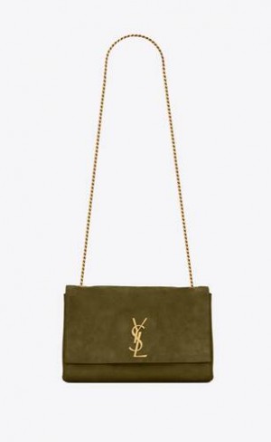 YSL Reversible Kate Medium In Piele Intoarsa Masline Verzi Verzi | Romania_YSL36219