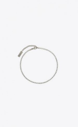 YSL Rhinestone Ankle Bracelet In Metal Argintii | Romania_YSL64714