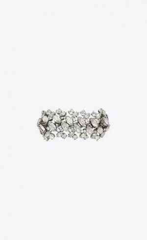 YSL Rhinestone Bouquet Bracelet In Metal Argintii | Romania_YSL62056