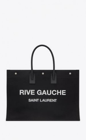 YSL Rive Gauche Large Tote Bag In Printed Panza And Piele Negrii | Romania_YSL68619