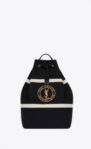 YSL Rive Gauche Sling Bag In Panza Negrii Albi | Romania_YSL10997