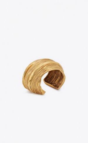 YSL Round Cuff In Metal Aurii Deschis | Romania_YSL23138