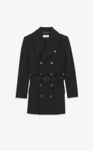 YSL Saharienne Lână Jersey Negrii | Romania_YSL76495