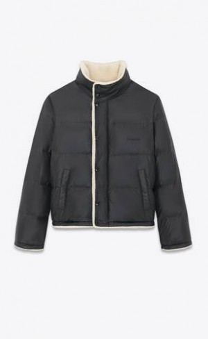 YSL Saint Laurent Down Puffer Jacket In Nailon Negrii | Romania_YSL26395
