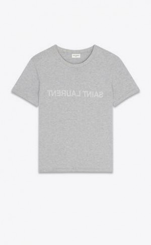 YSL Saint Laurent Reverse T-shirt Gri | Romania_YSL95535
