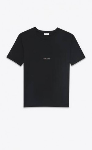 YSL Saint Laurent Rive Gauche T-shirt Negrii | Romania_YSL83928