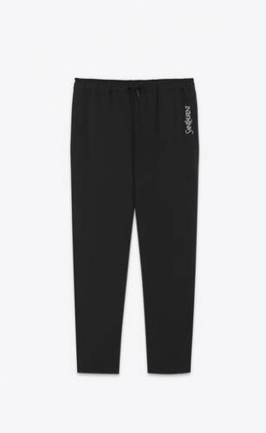 YSL Saint Laurent Sweatpants In Crepe Satin Negrii | Romania_YSL77856