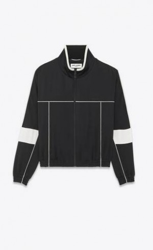 YSL Saint Laurent Teddy Jacket In Satin Crepe Negrii | Romania_YSL51498