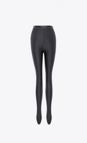 YSL Saint Laurent Tights In Shiny Jersey Negrii | Romania_YSL41267
