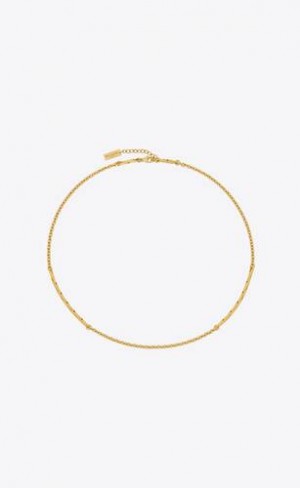 YSL Scurte Snake And Cable Chain Necklace In Metal Aurii | Romania_YSL10813