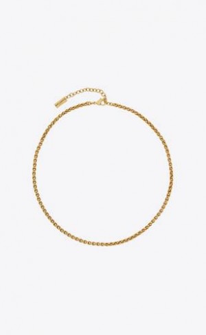 YSL Scurte Wheat Chain Necklace In Metal Aurii | Romania_YSL60276