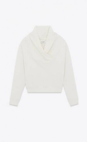 YSL Shawl-neck Sweatshirt Albi | Romania_YSL26317