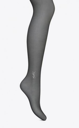 YSL Sheer Black Cassandre Tights Negrii | Romania_YSL60153
