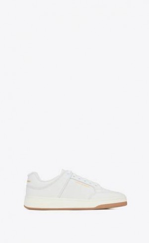 YSL Sl/61 Low-top Perforated Piele Albi | Romania_YSL74131