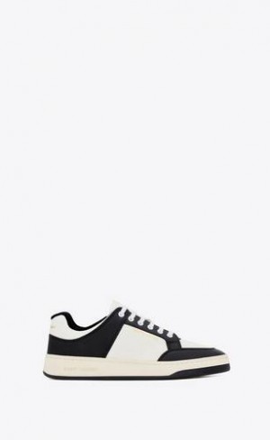 YSL Sl/61 Perforated Piele Albi Negrii | Romania_YSL37888