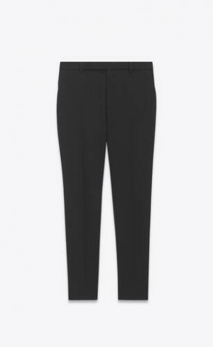 YSL Slim-fit Chevron Lână Negrii | Romania_YSL26717