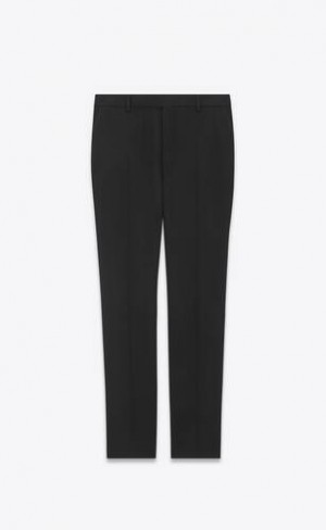 YSL Slim-fit Lână Flannel Negrii | Romania_YSL84034