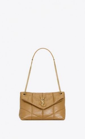YSL Small Puffer In Crinkled Piele Galbeni | Romania_YSL41389