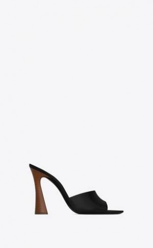 YSL Suite Mules In Smooth Piele Negrii | Romania_YSL91960
