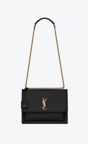 YSL Sunset Large In Smooth Piele Negrii | Romania_YSL93126