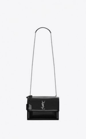 YSL Sunset Medium In Brushed Piele Negrii | Romania_YSL91474