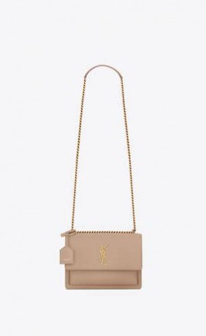 YSL Sunset Medium In Smooth Piele Bej Inchis | Romania_YSL95074
