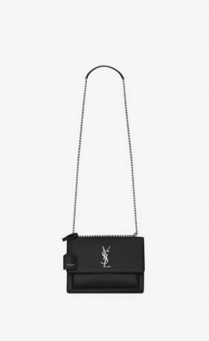 YSL Sunset Medium In Smooth Piele Negrii | Romania_YSL38173
