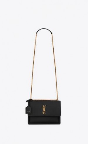 YSL Sunset Medium In Smooth Piele Negrii | Romania_YSL75512