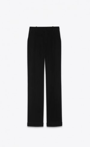 YSL Tailored Cupro Velvet Negrii | Romania_YSL66003