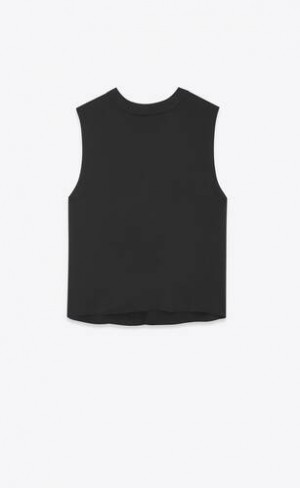 YSL Tank Silk Satin Negrii | Romania_YSL71063